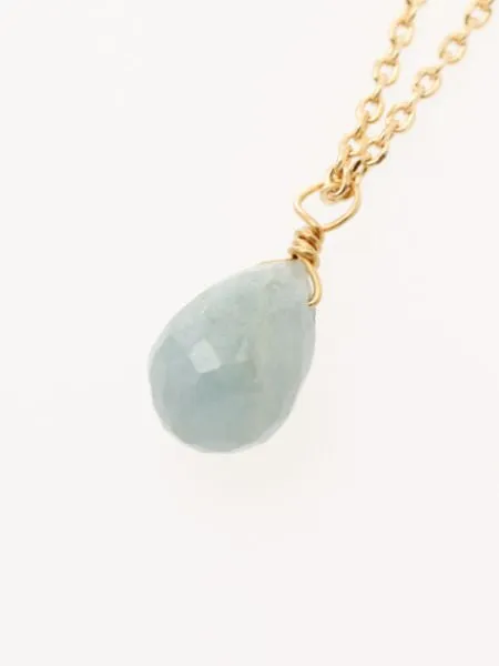 Drop Cut Gemstone Necklace