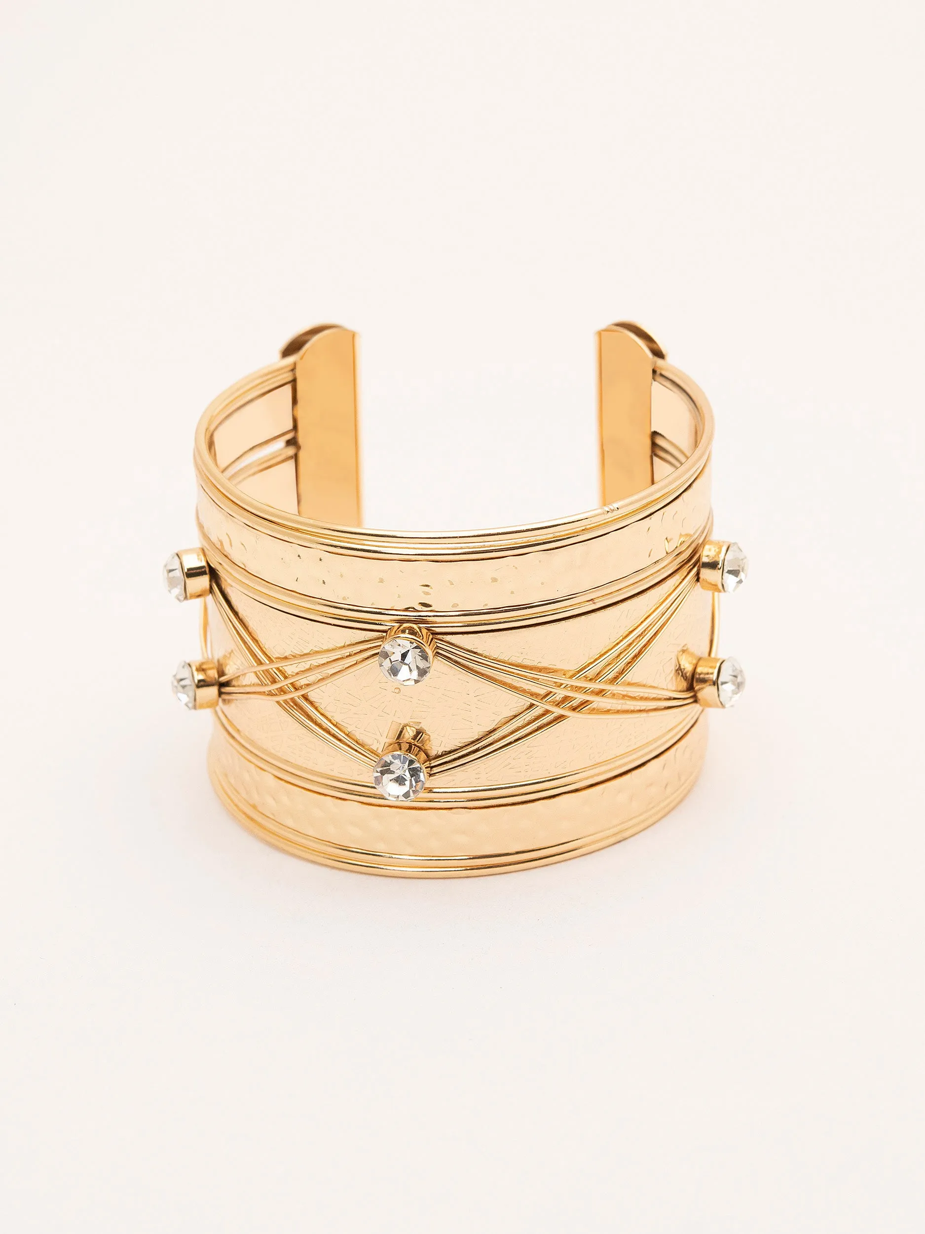 Embellished Antique Wide Cuff Bracelet