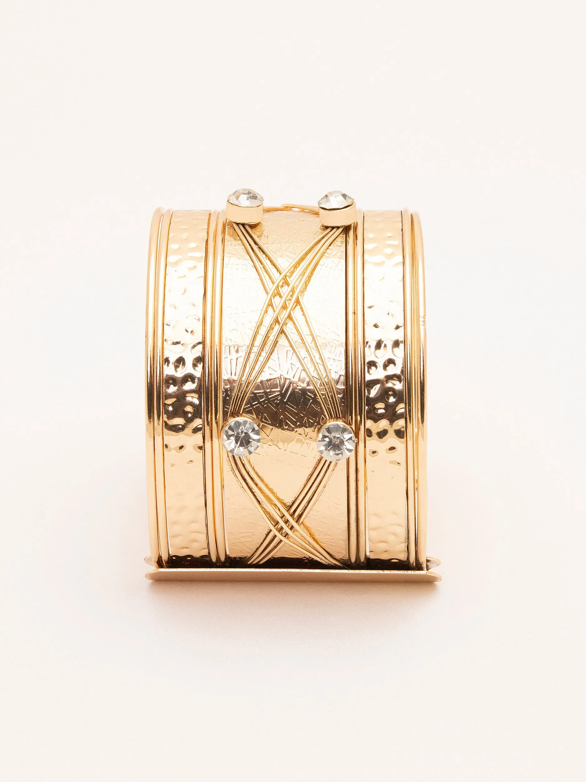 Embellished Antique Wide Cuff Bracelet