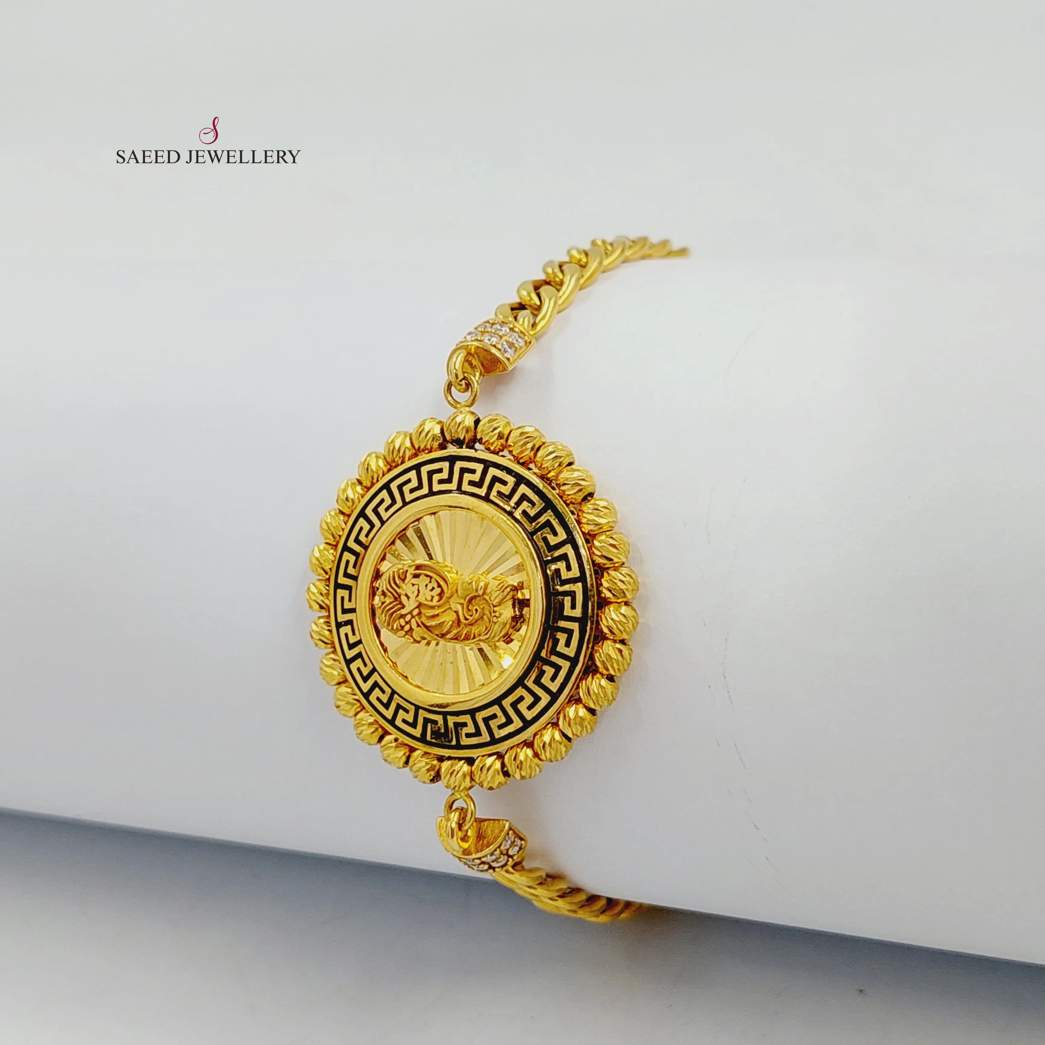 Enameled & Zircon Studded Ounce Bracelet