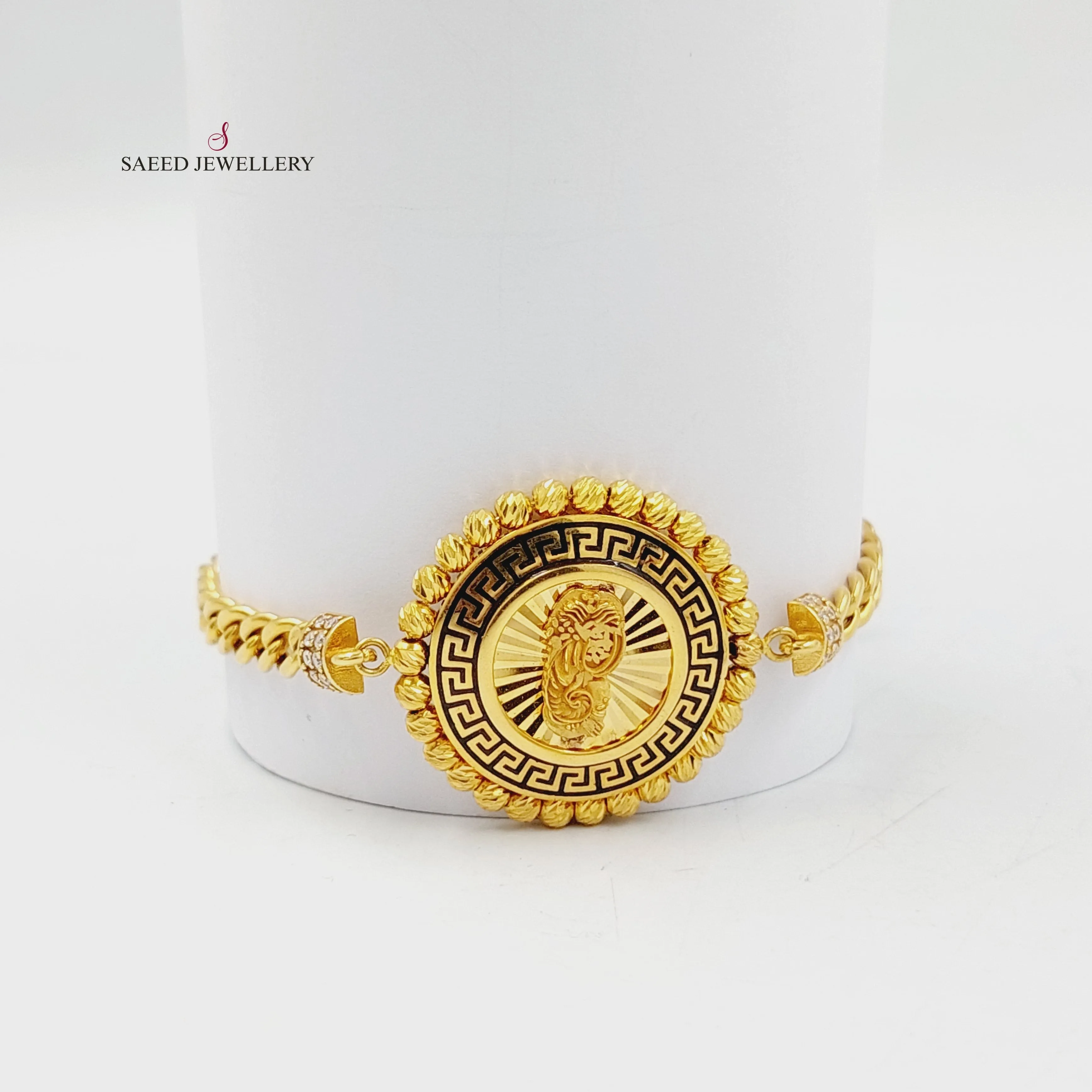 Enameled & Zircon Studded Ounce Bracelet