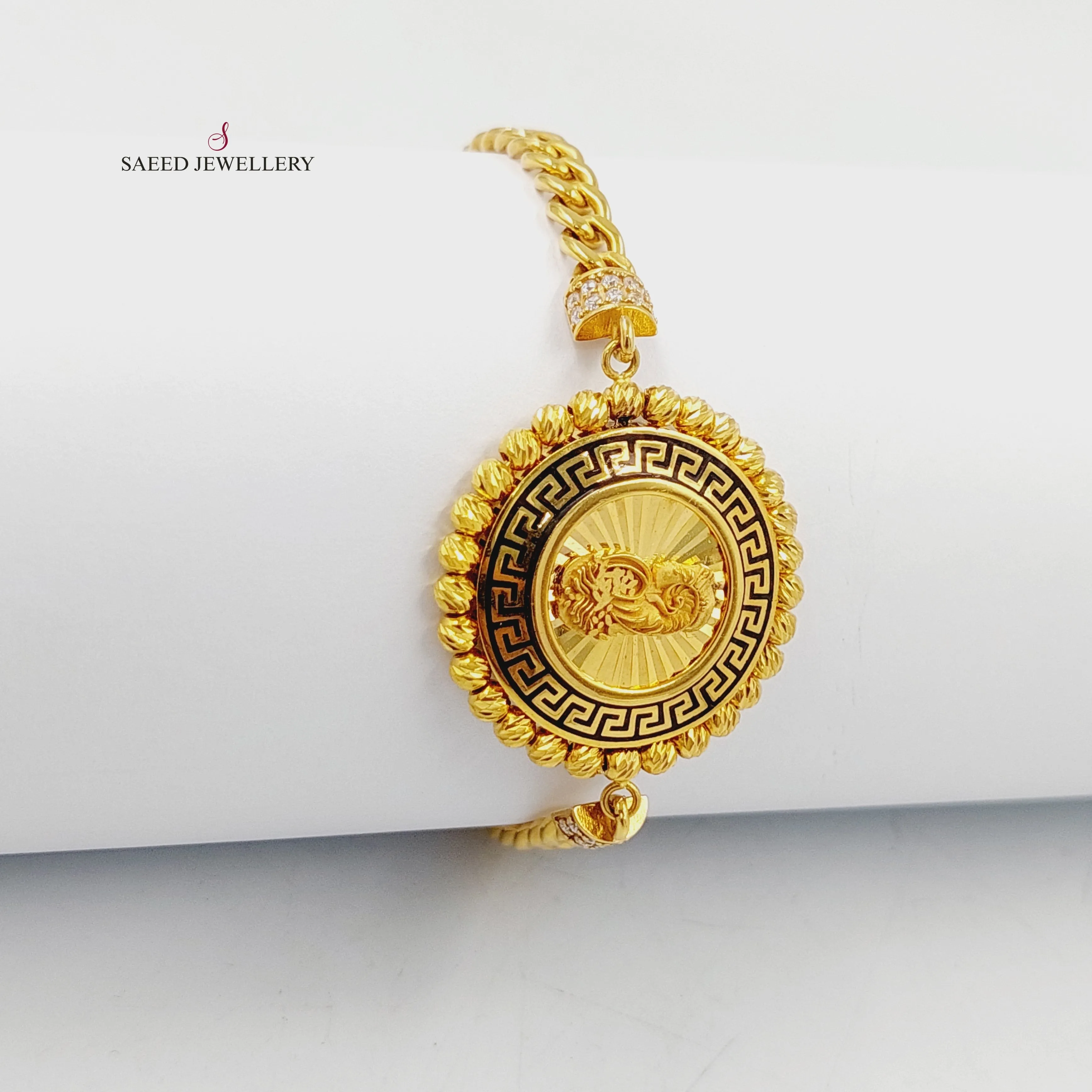 Enameled & Zircon Studded Ounce Bracelet