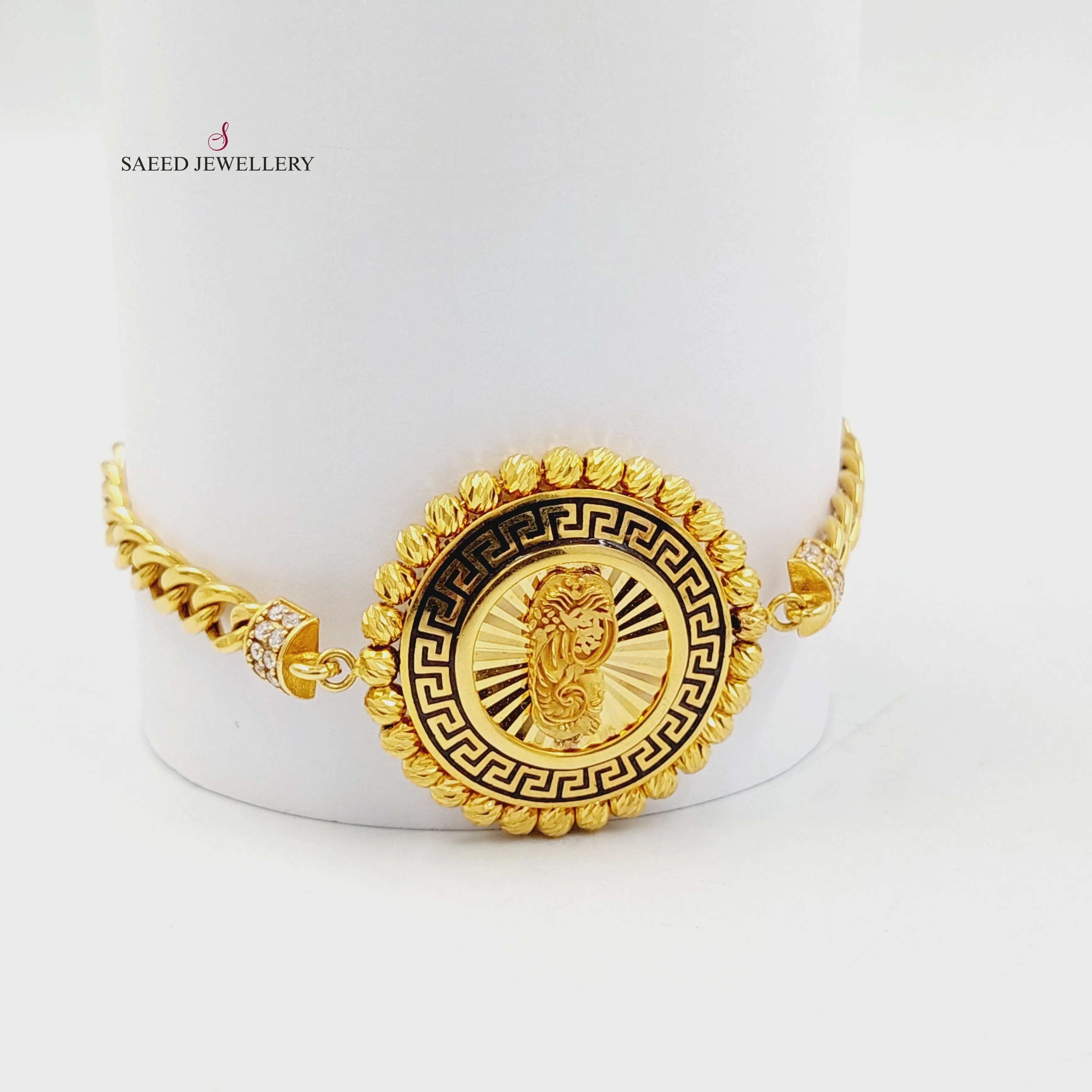Enameled & Zircon Studded Ounce Bracelet