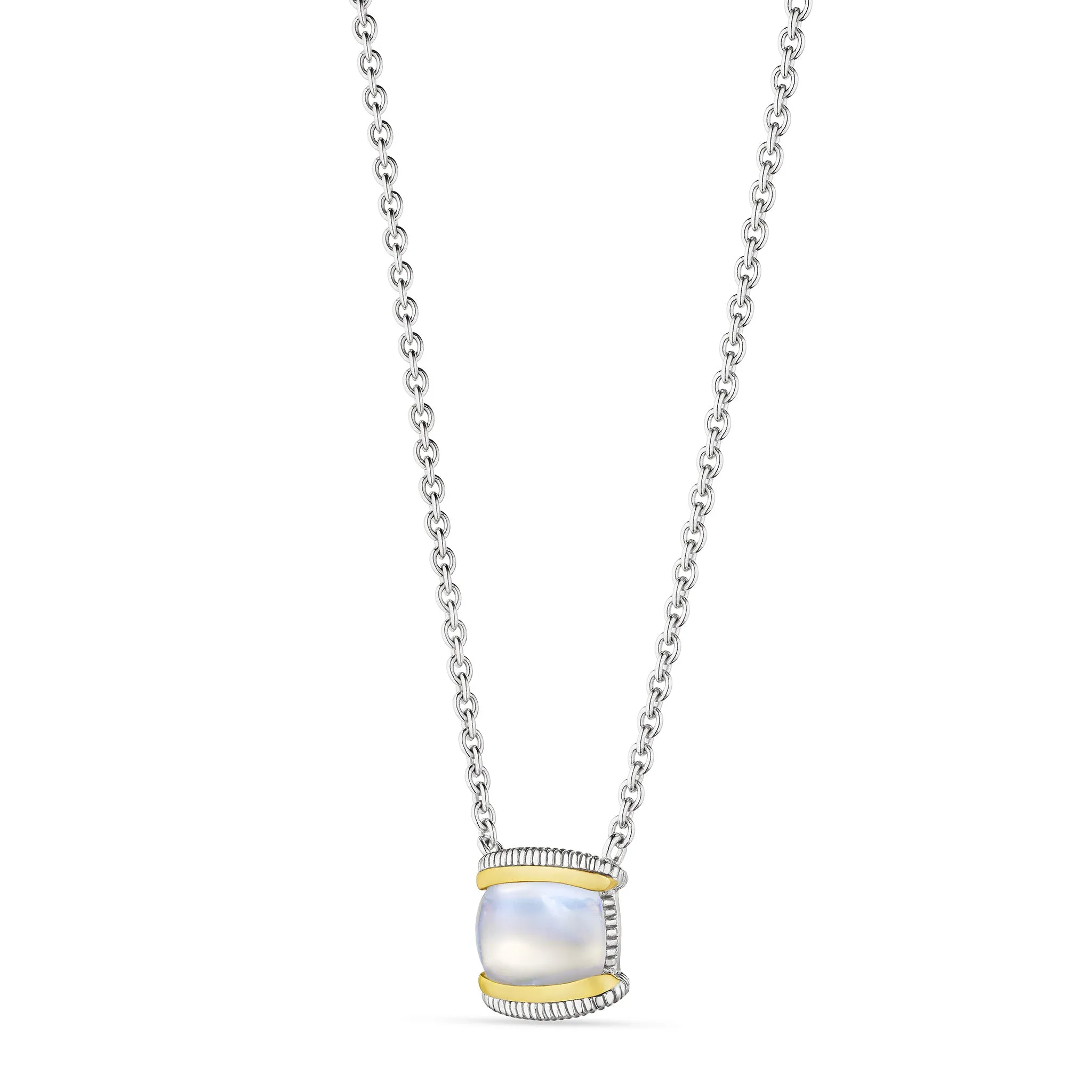 Eternity Necklace with Rainbow Moonstone and 18K Gold