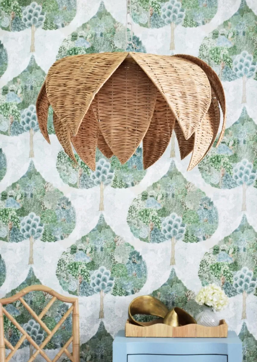 Franny Natural Rafia Pendant Light by Worlds Away