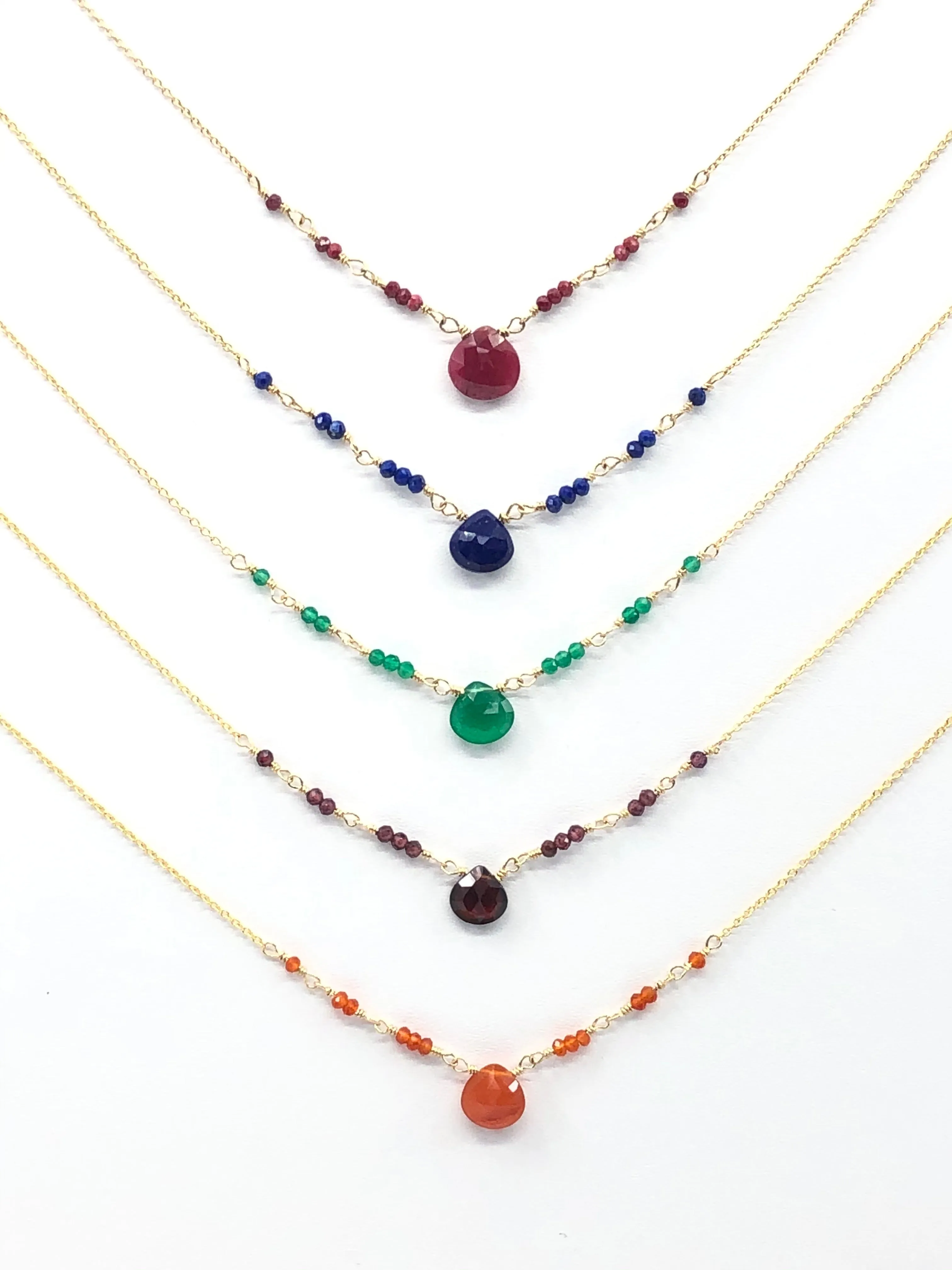 Garnet New Band Necklace