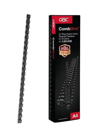 GBC BINDING COMB ROUND 21RG 22MM BLACK