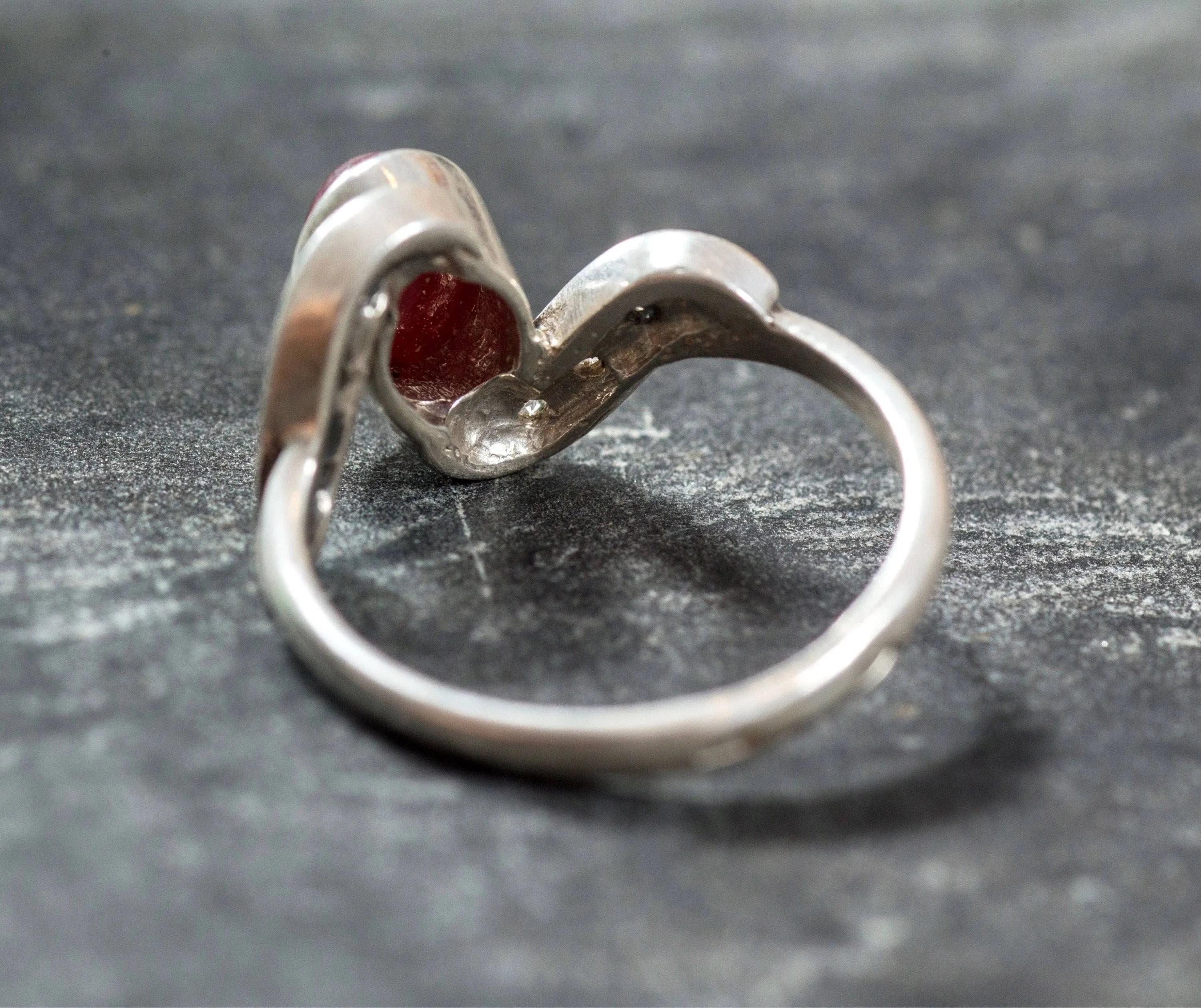 Genuine Ruby Ring - Classy Red Ring - Vintage Diamond Ring