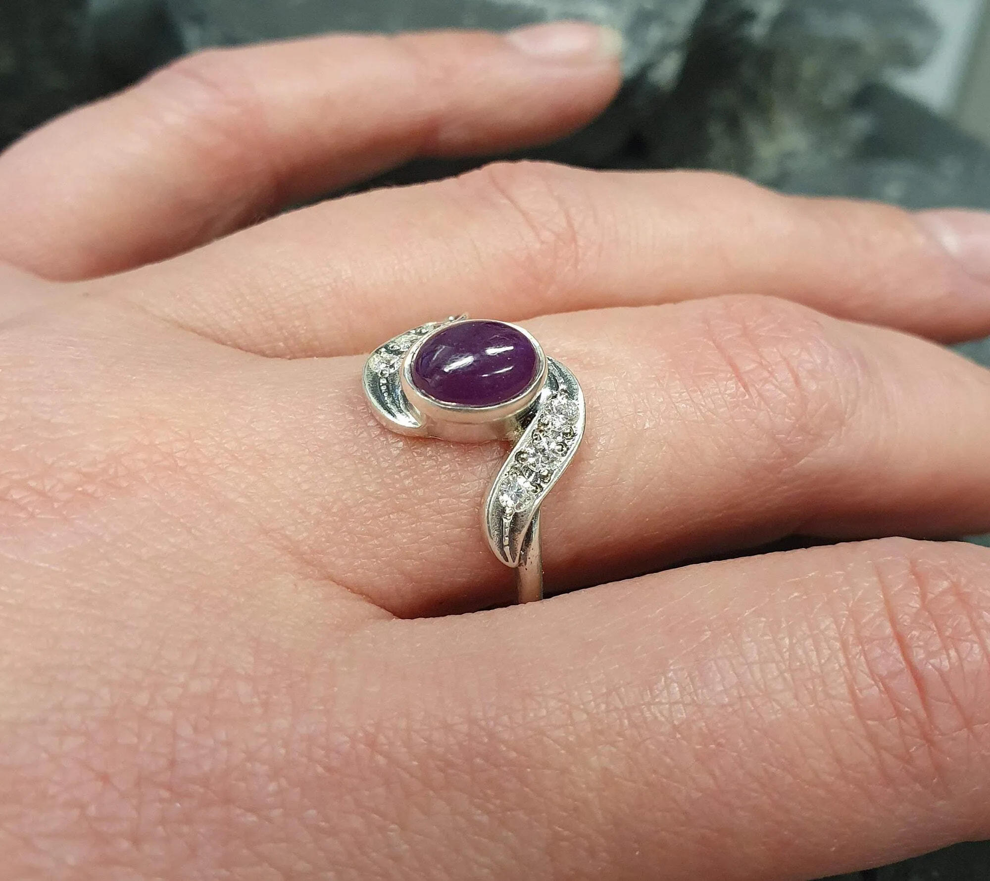 Genuine Ruby Ring - Classy Red Ring - Vintage Diamond Ring