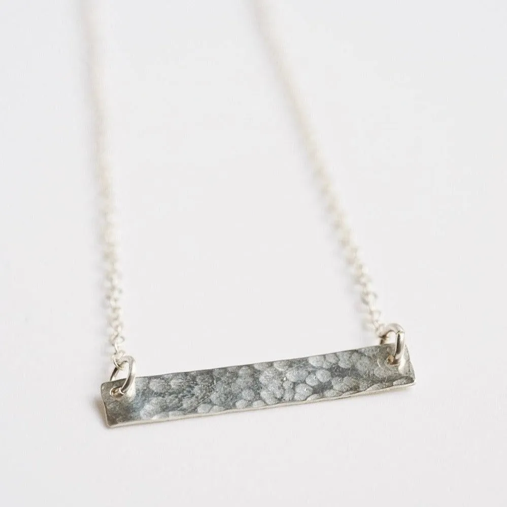Hammered Bar Necklace - Choose Your Metal
