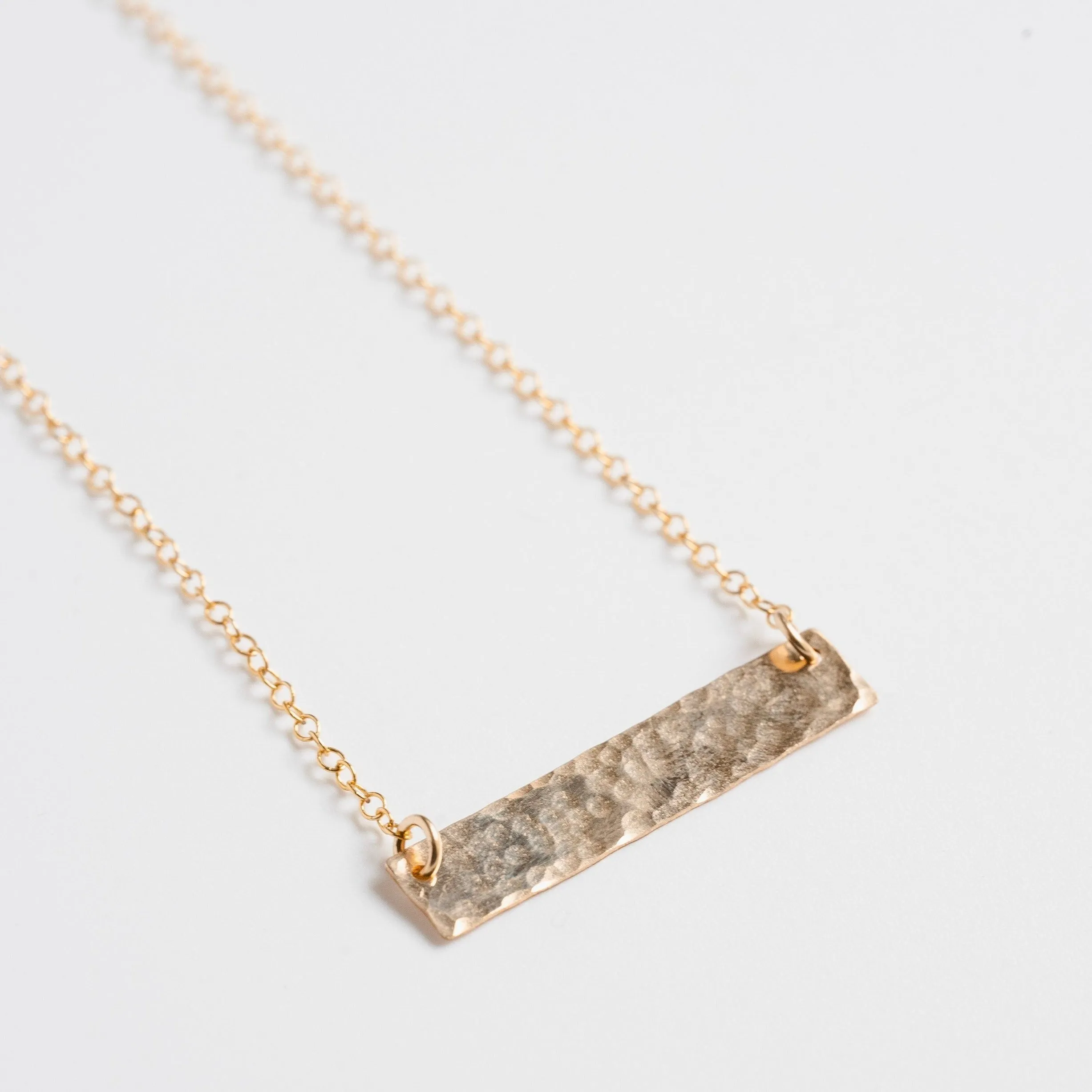 Hammered Bar Necklace - Choose Your Metal
