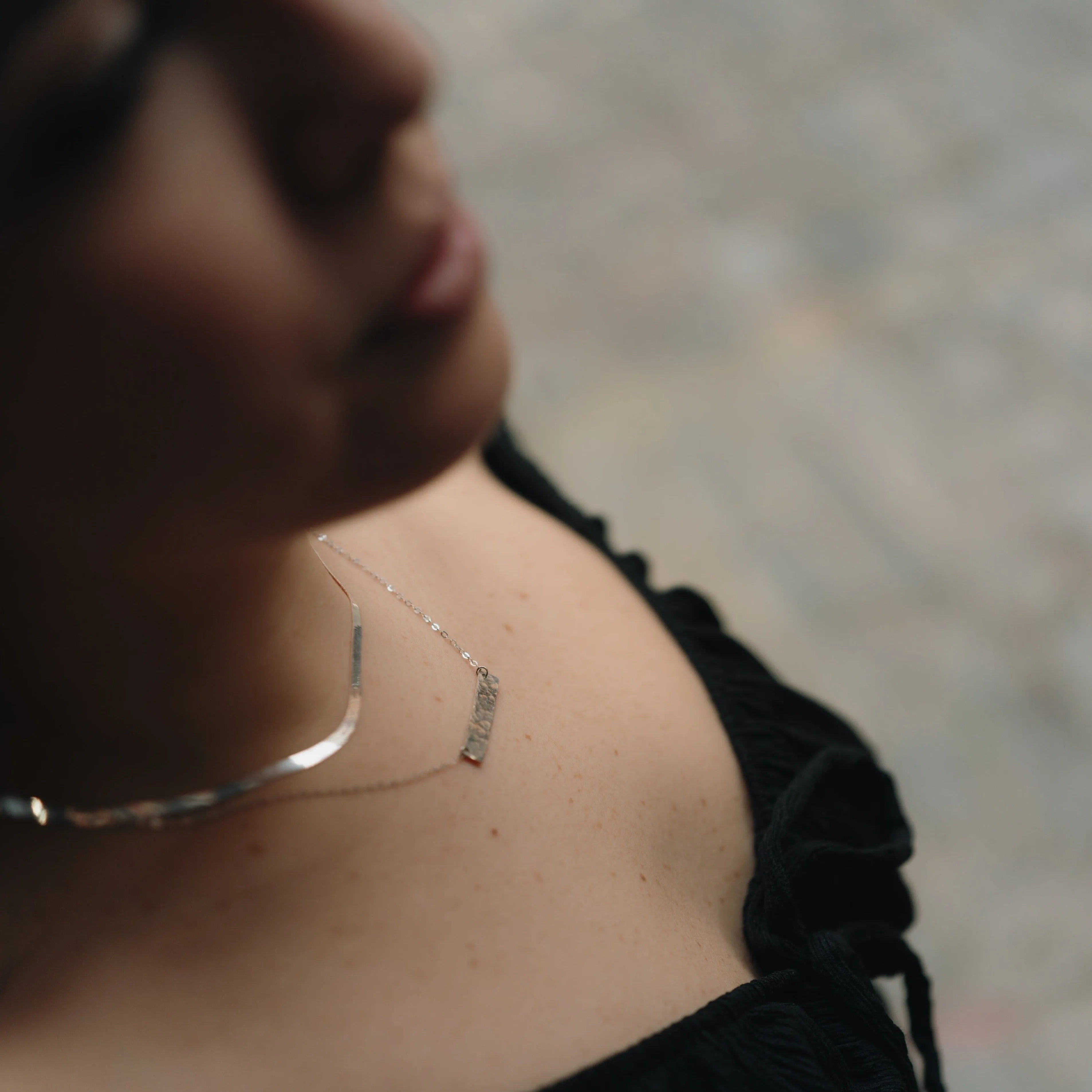 Hammered Bar Necklace - Choose Your Metal
