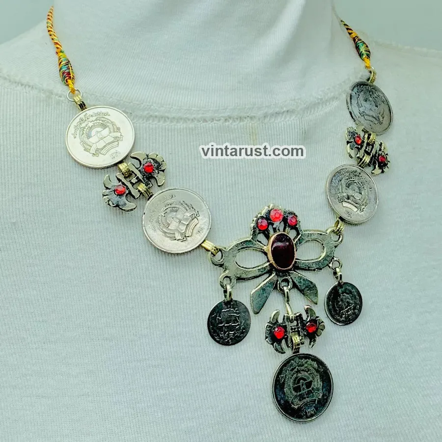 Handmade Tribal Coins Choker With Stones