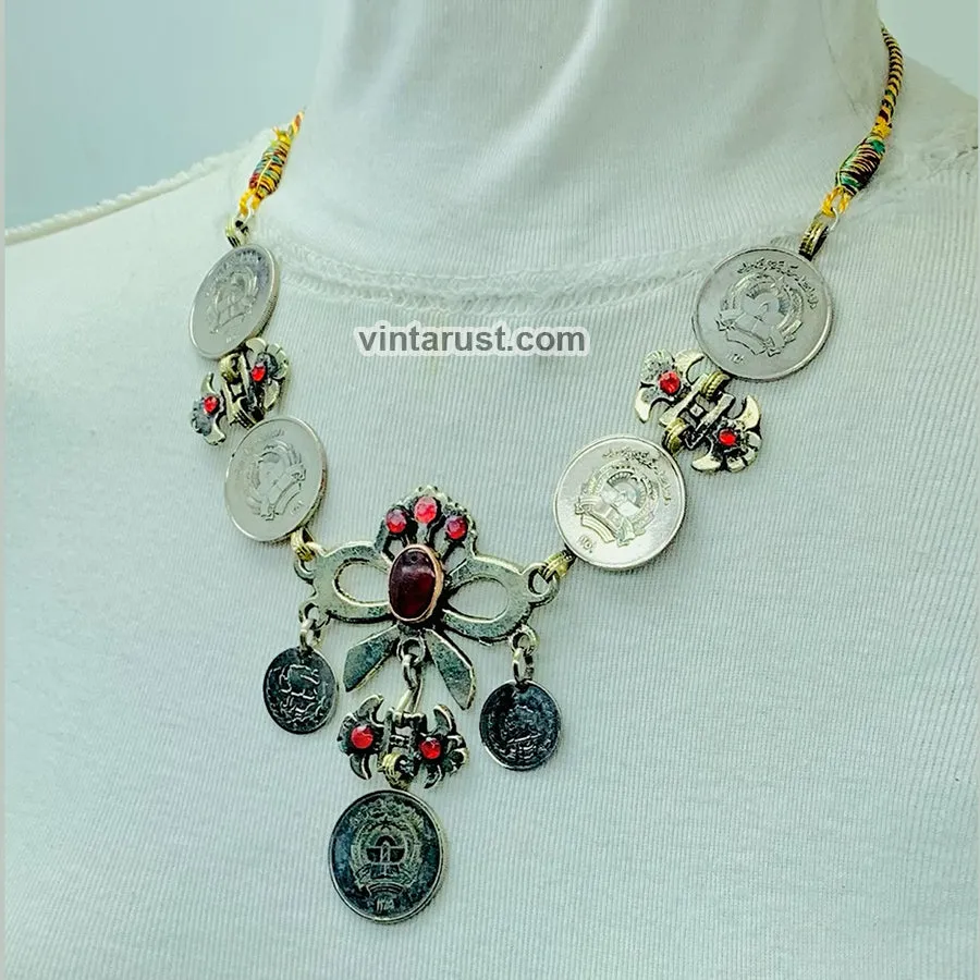 Handmade Tribal Coins Choker With Stones