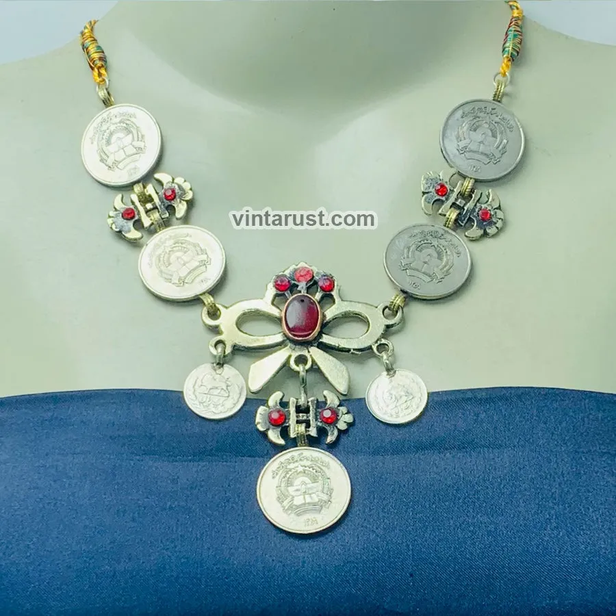 Handmade Tribal Coins Choker With Stones
