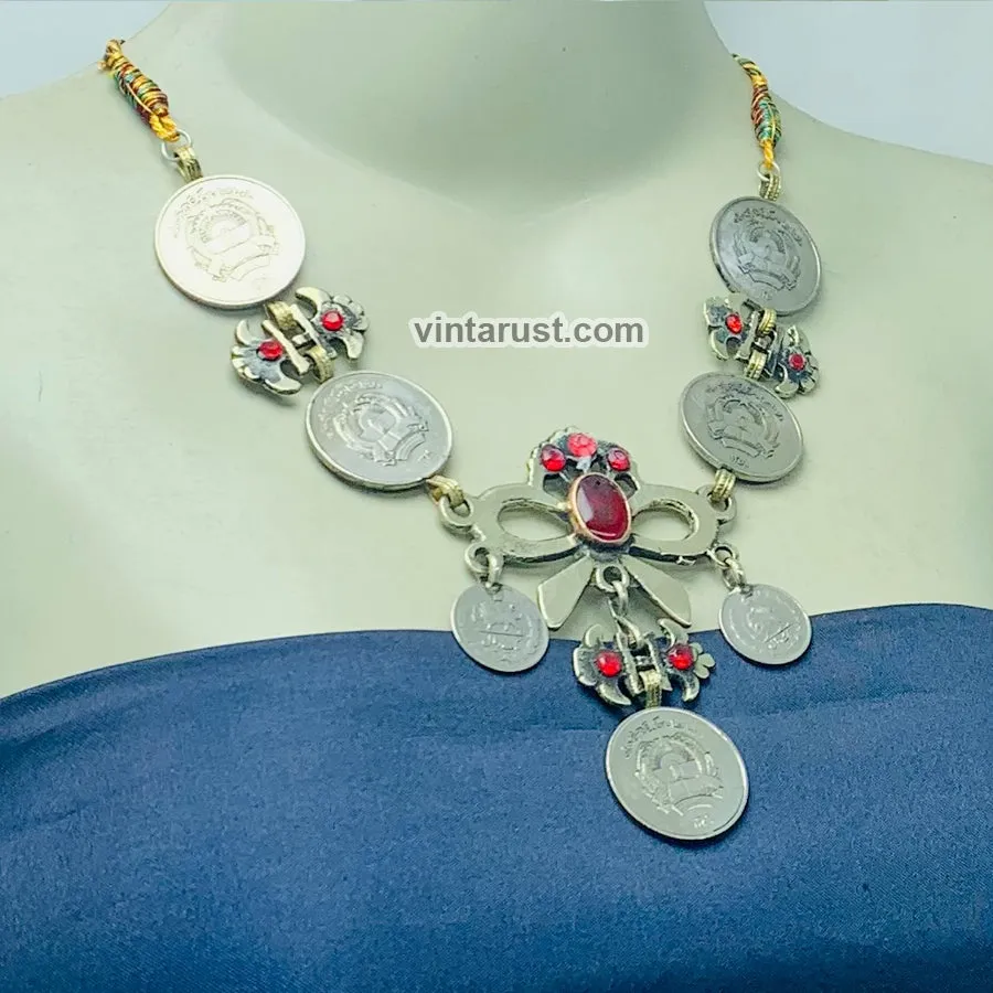 Handmade Tribal Coins Choker With Stones