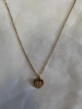 Heart Druzy Necklace - Rose Gold