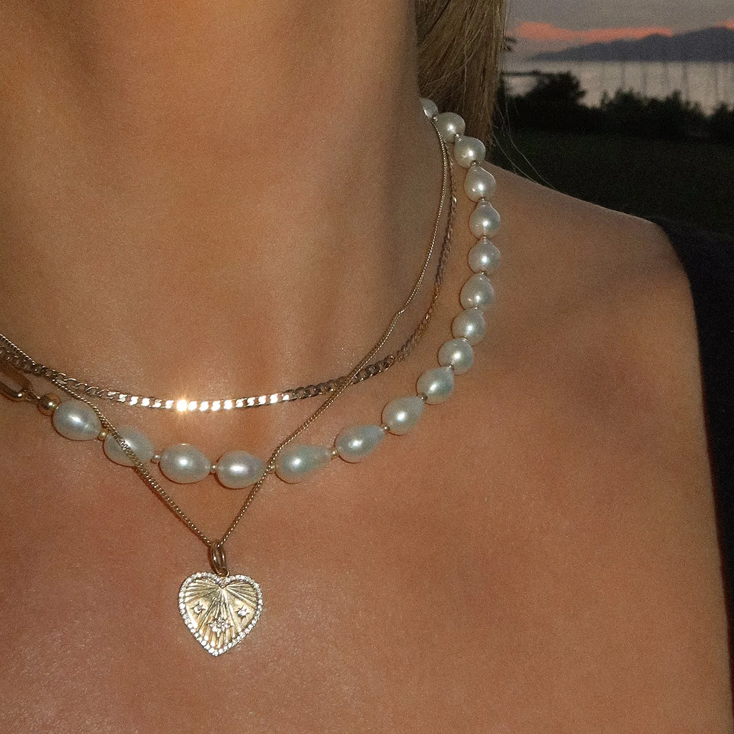 Heart-Ray Pendant | 14K Solid Gold & Diamond