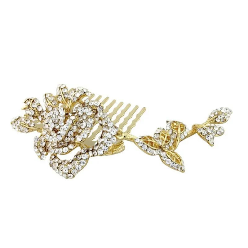 Katy  Crystal Rose Hair Comb