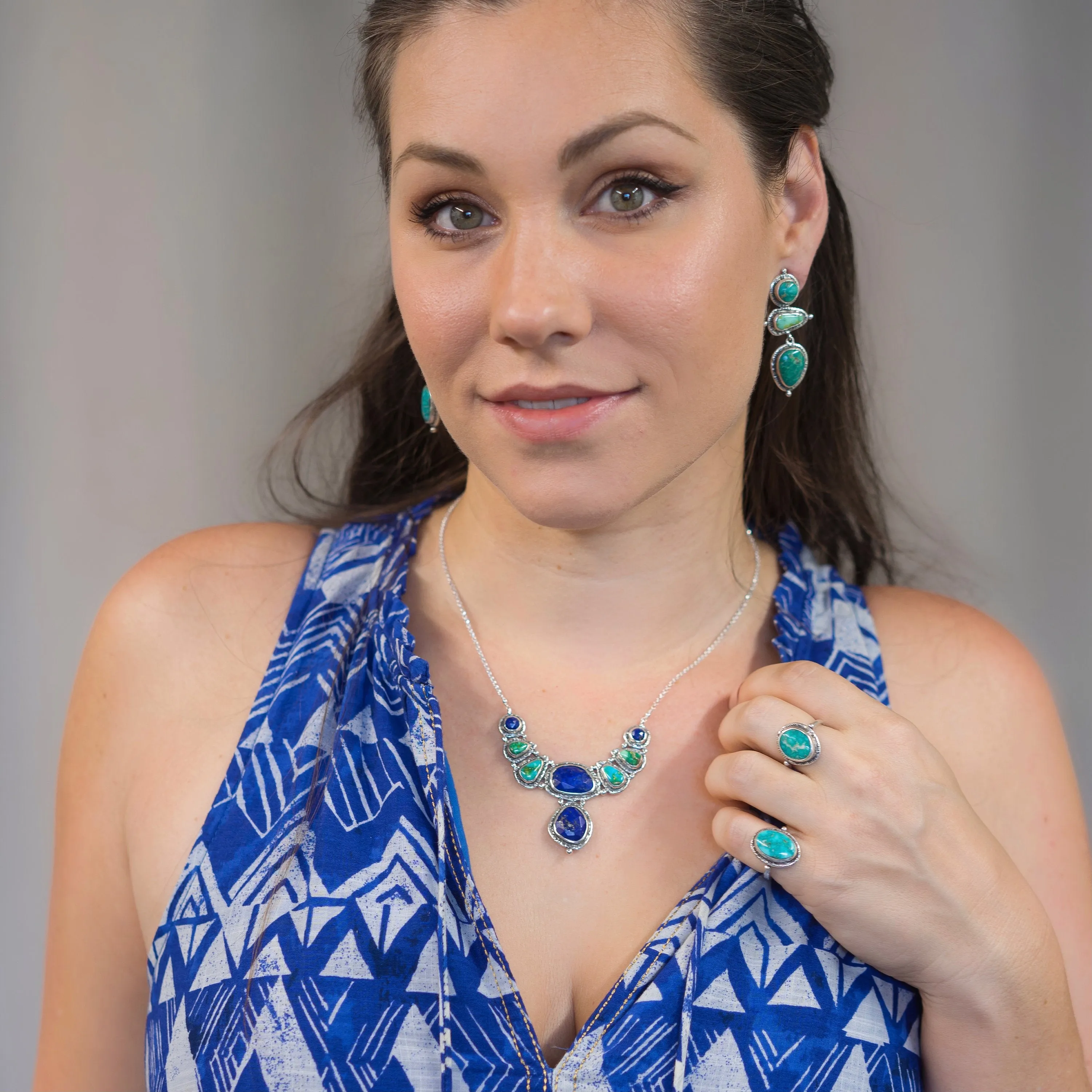 Lapis & Turquoise Collar Necklace
