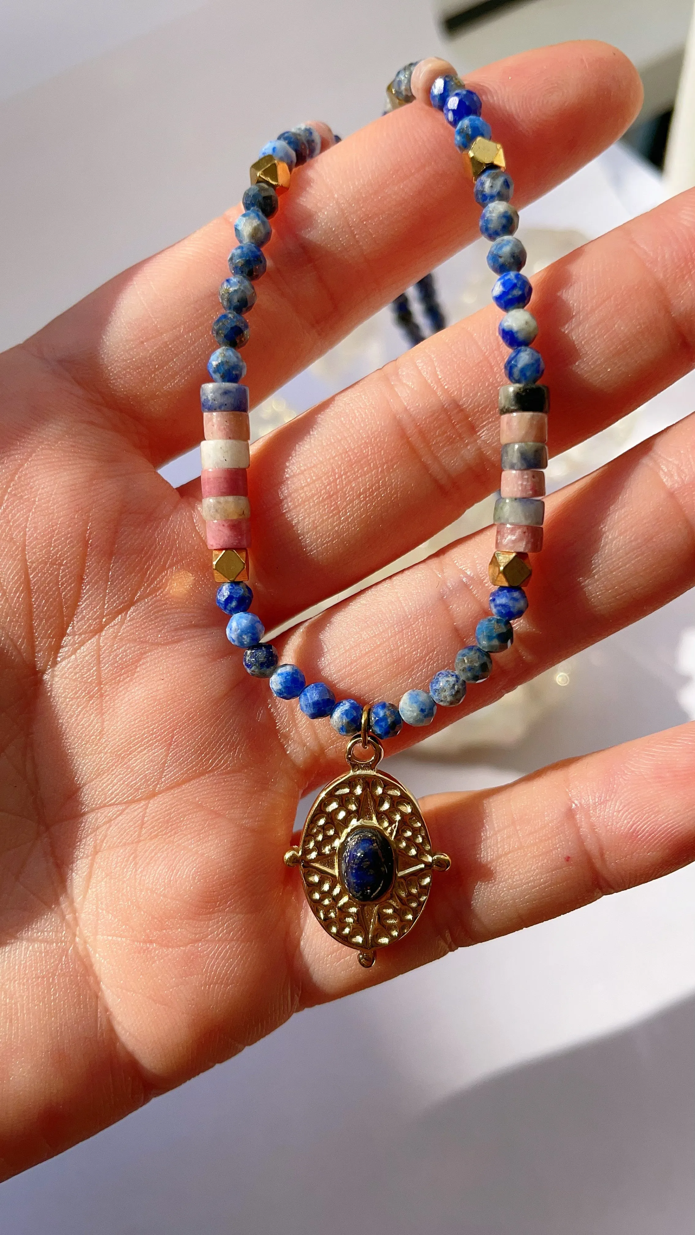 Lapis Lazuli & Rhodonite Necklace