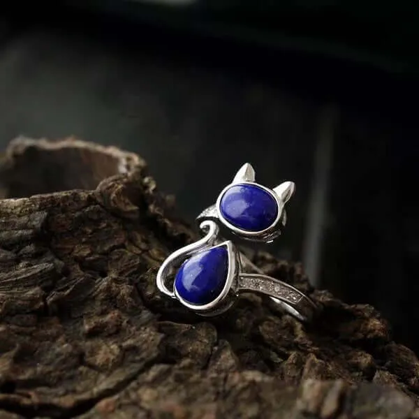 Lapis Lazuli Cat Ring