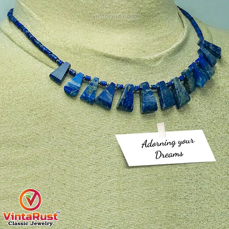 Lapis Lazuli Stone Beaded Light Weight Necklace