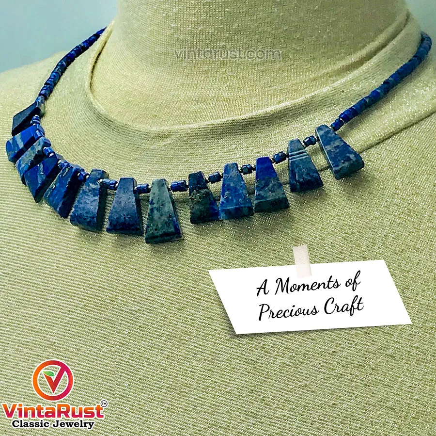 Lapis Lazuli Stone Beaded Light Weight Necklace