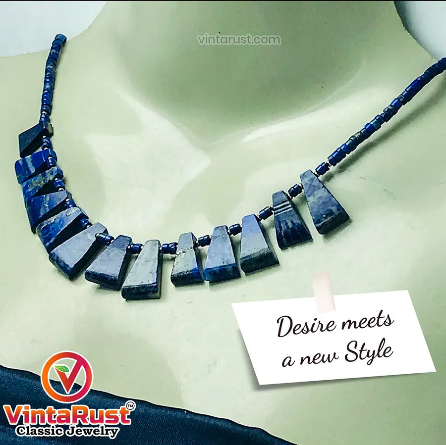 Lapis Lazuli Stone Beaded Light Weight Necklace