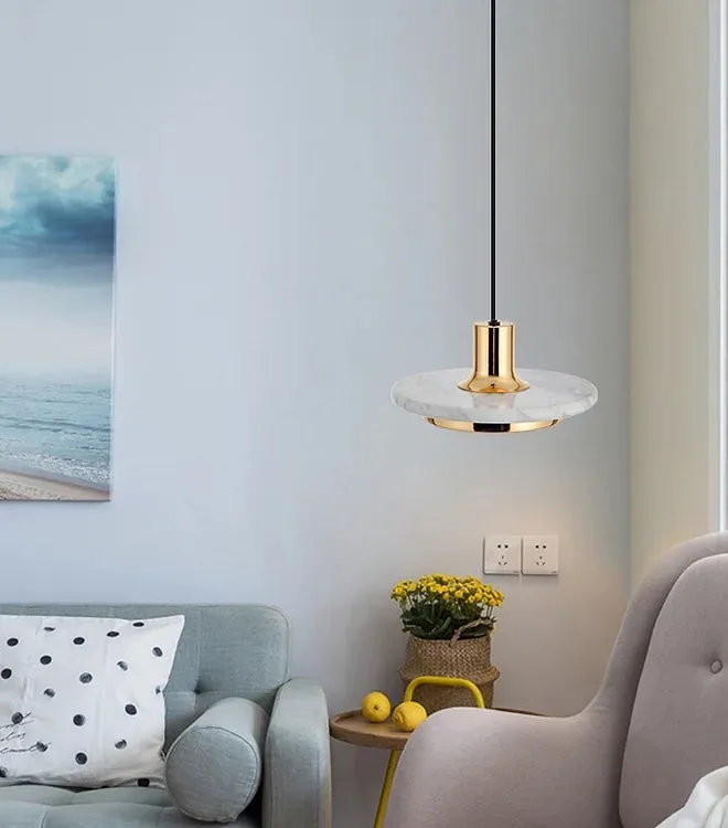 LED Modern Marble Disc Decorative Pendant Light