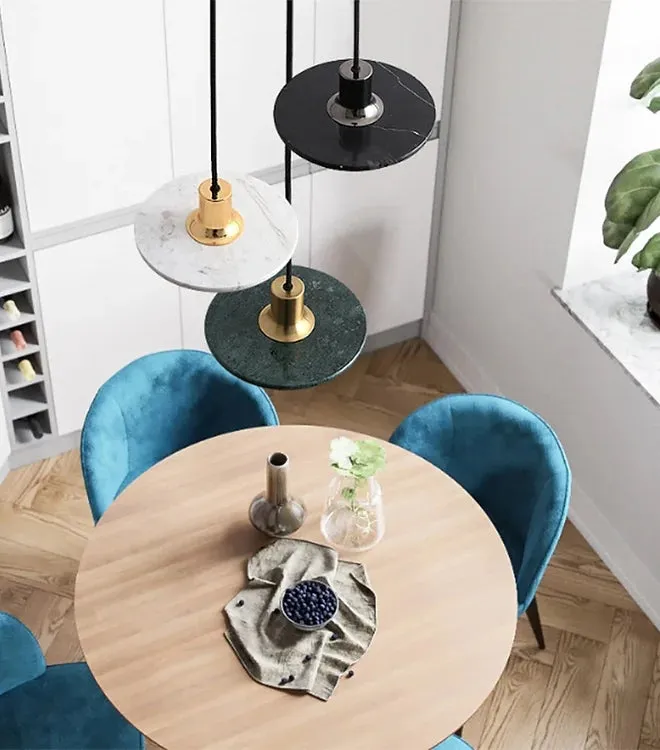 LED Modern Marble Disc Decorative Pendant Light