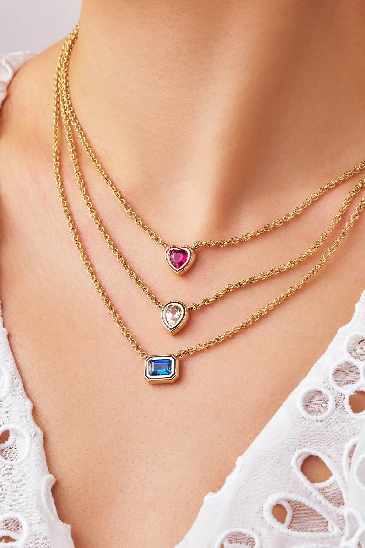 Madison Necklace with Rectangle Bezel Stone