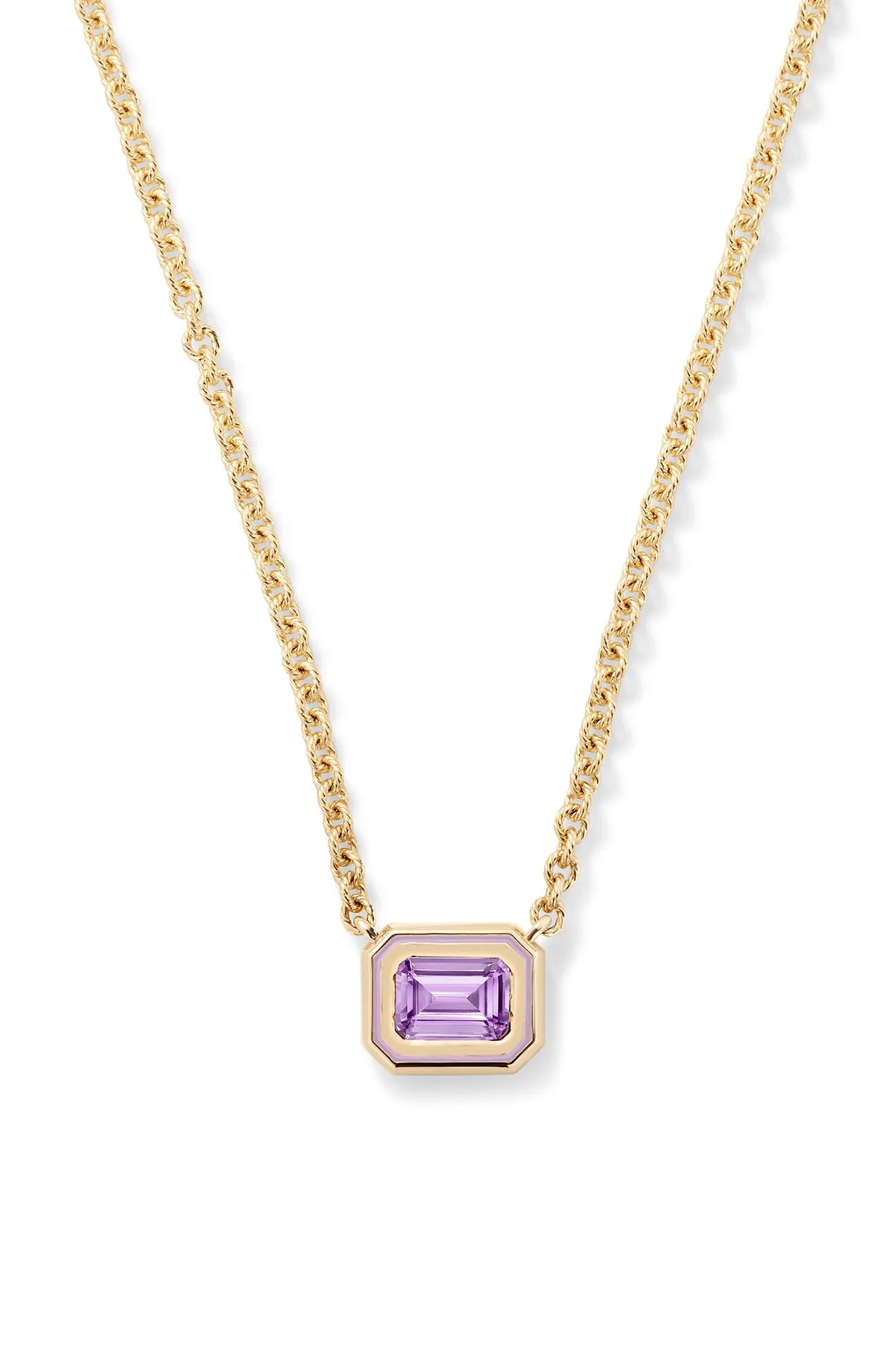 Madison Necklace with Rectangle Bezel Stone