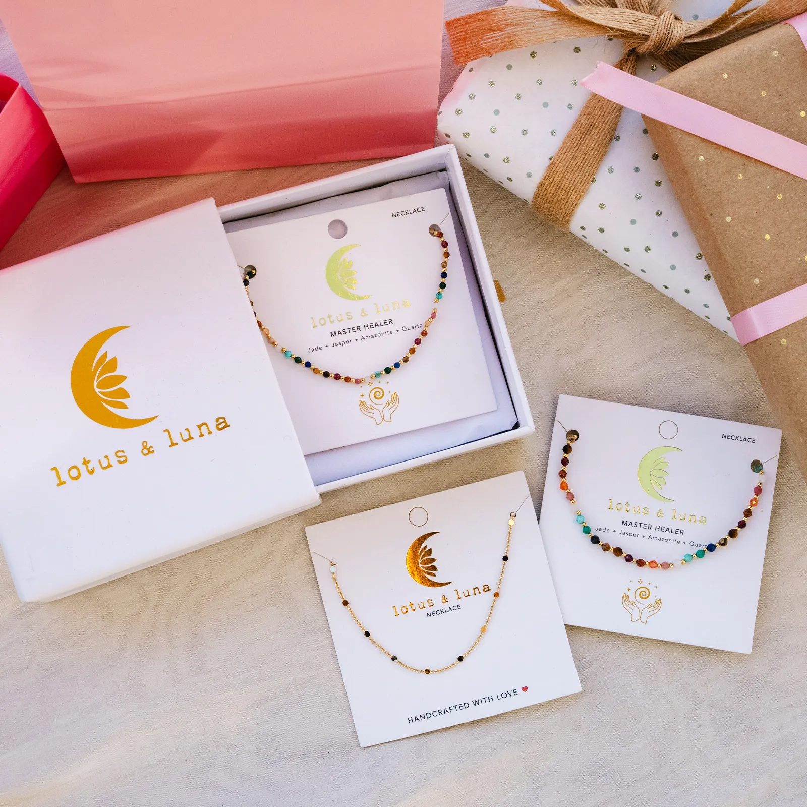 Master Healer 3mm   2mm Necklace Stack