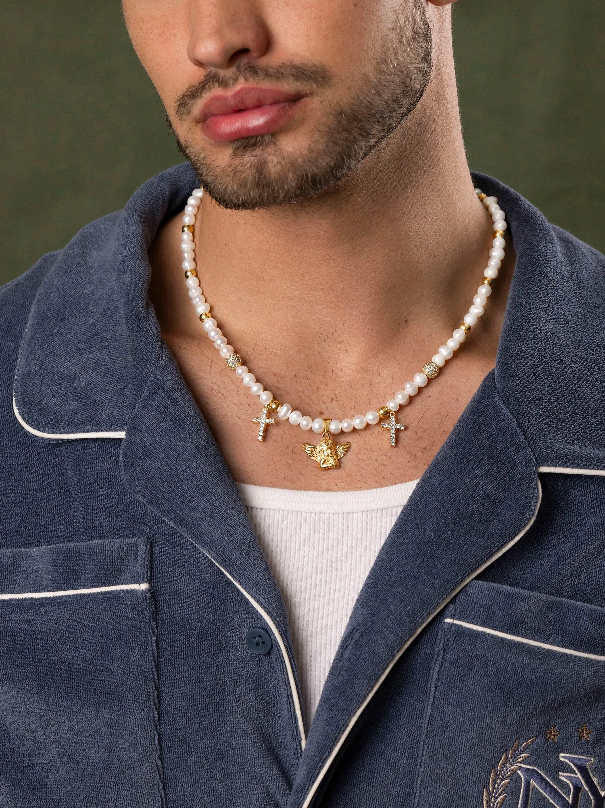 Men's Angel Pearl Choker