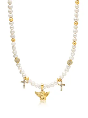 Men's Angel Pearl Choker