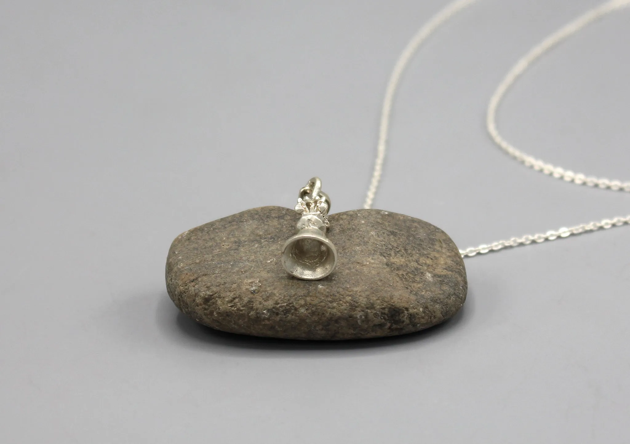 Mini Temple Wind Bell Sterling Silver Pendant