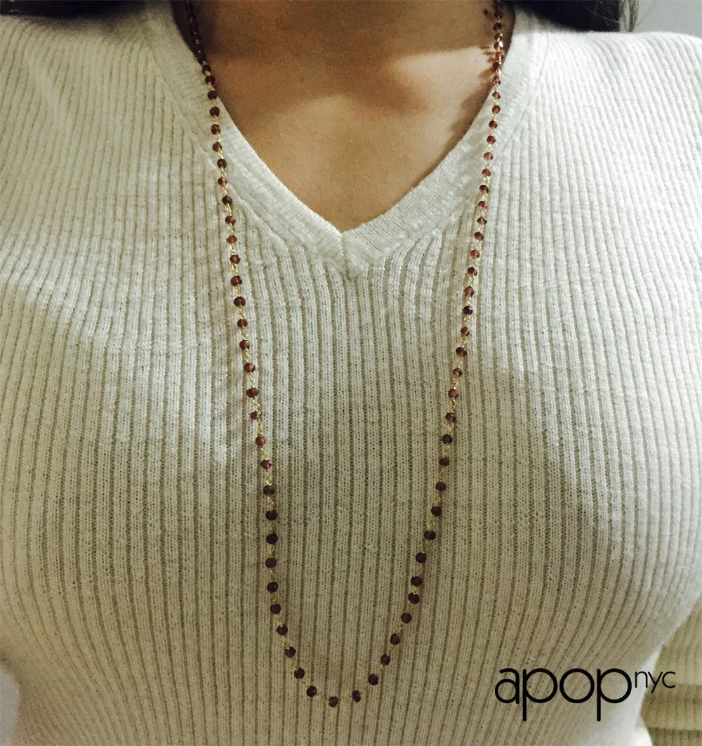 Mini White Stone Chain Layering Necklace