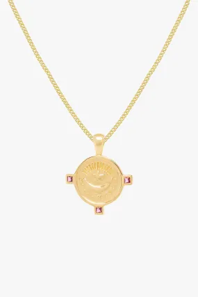 Moon coin necklace gold plated