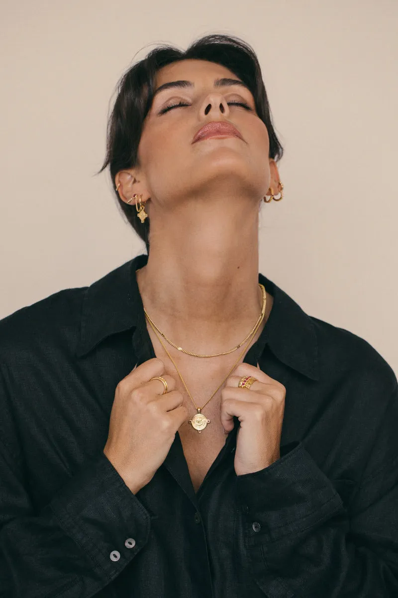 Moon coin necklace gold plated