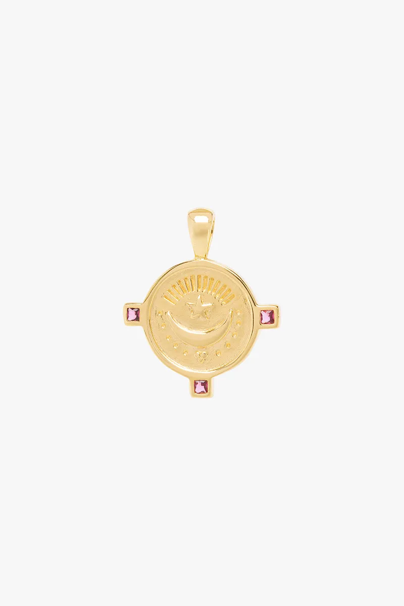 Moon coin necklace gold plated