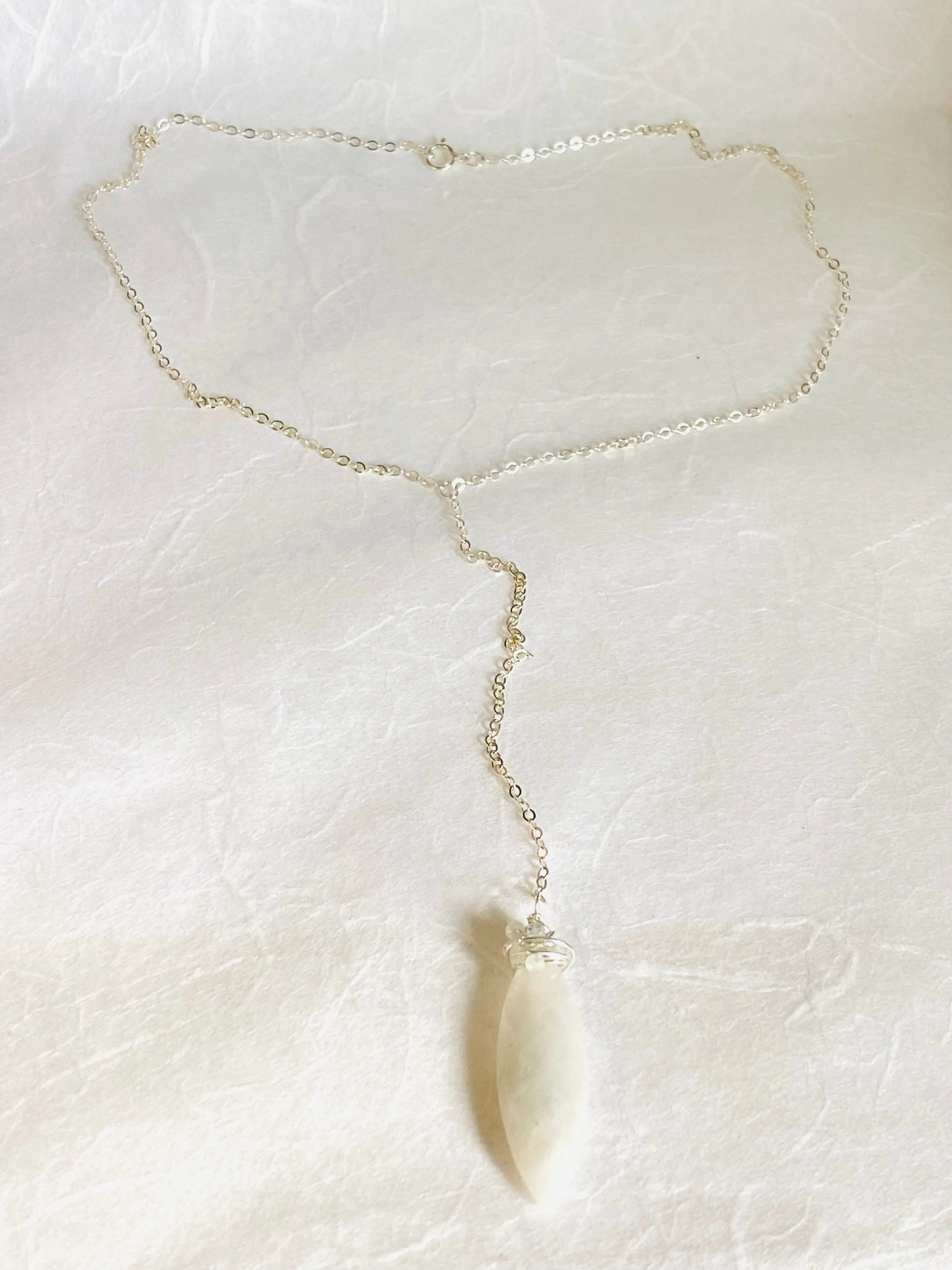 Moonstone Choker Lariat, Choker Necklace