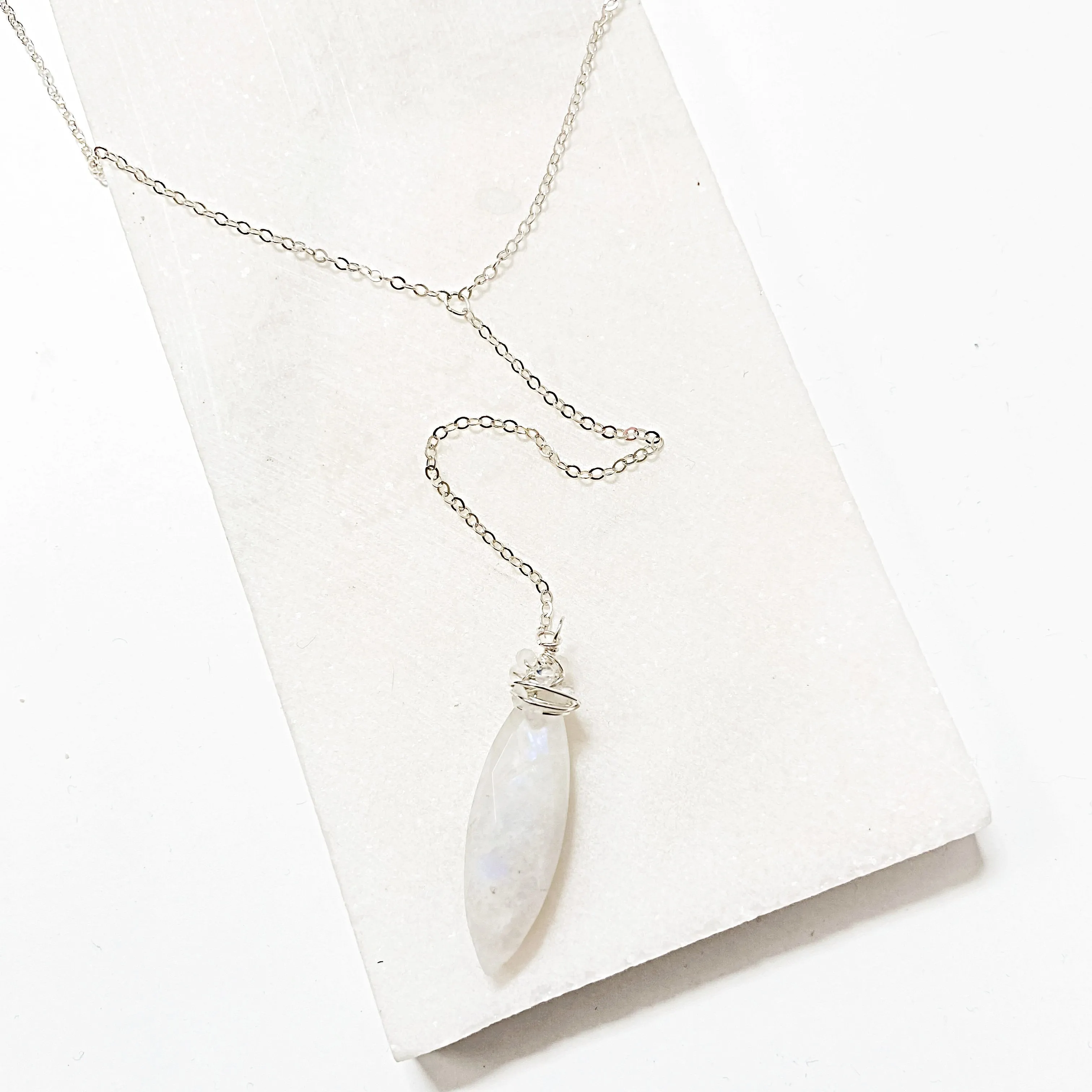 Moonstone Choker Lariat, Choker Necklace