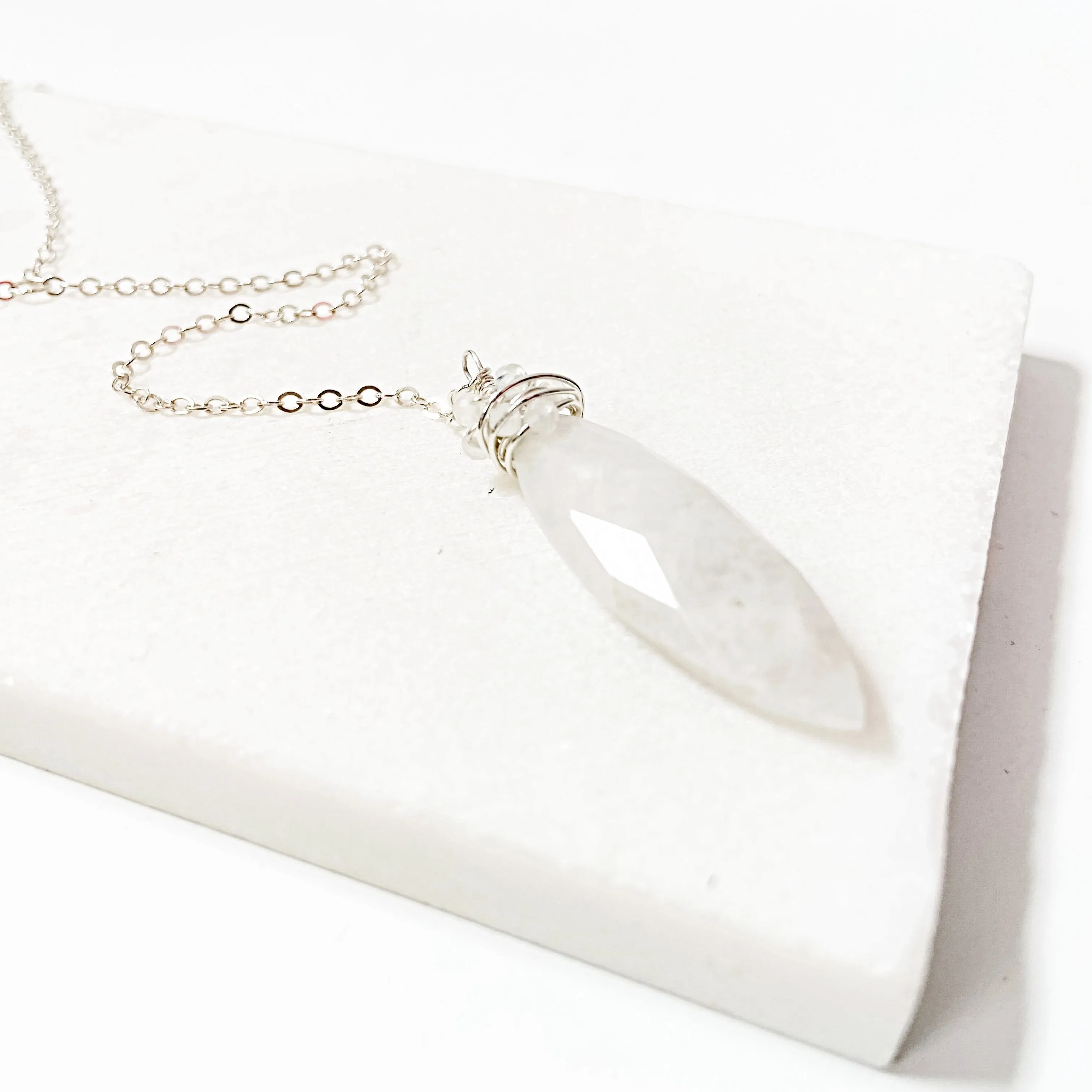 Moonstone Choker Lariat, Choker Necklace
