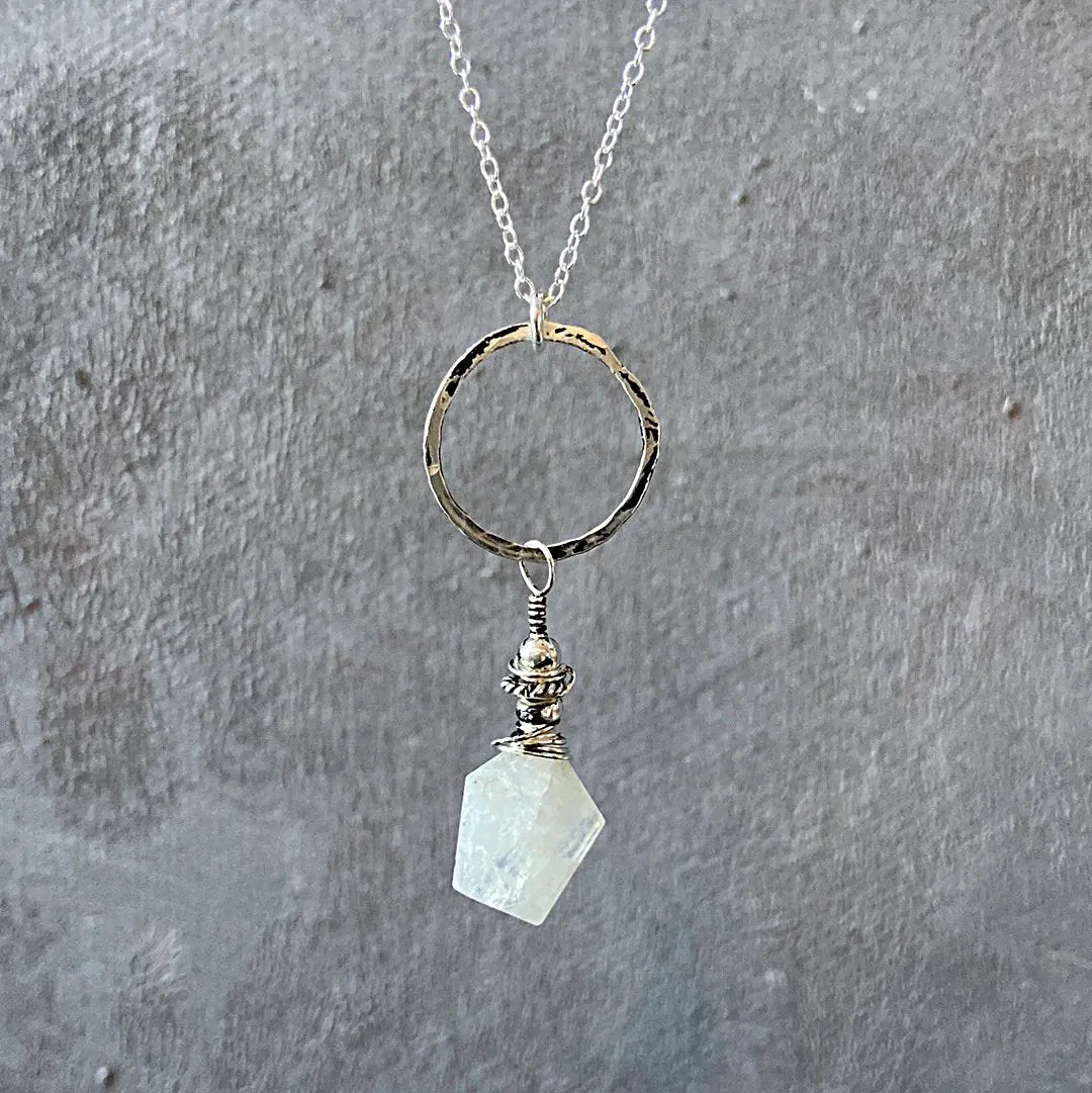 Moonstone Circle Necklace