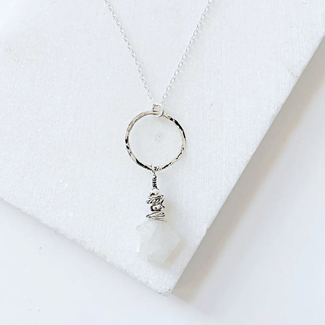 Moonstone Circle Necklace