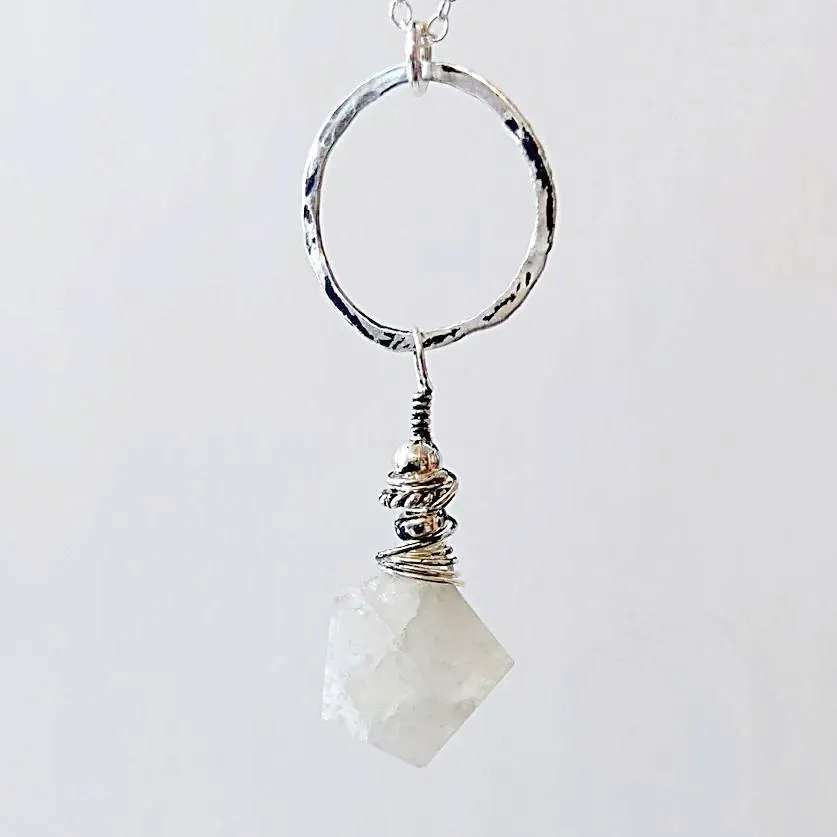 Moonstone Circle Necklace