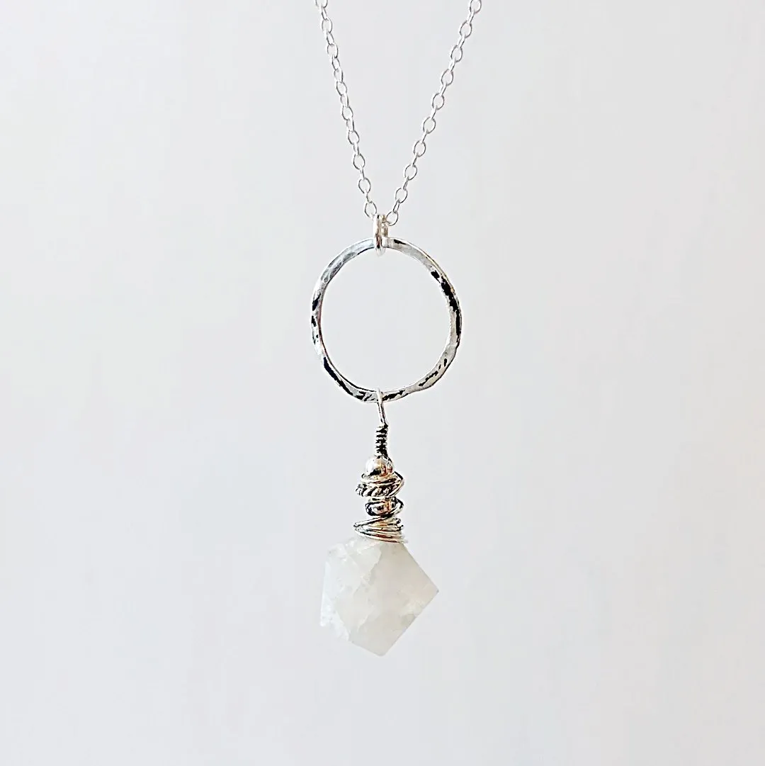 Moonstone Circle Necklace