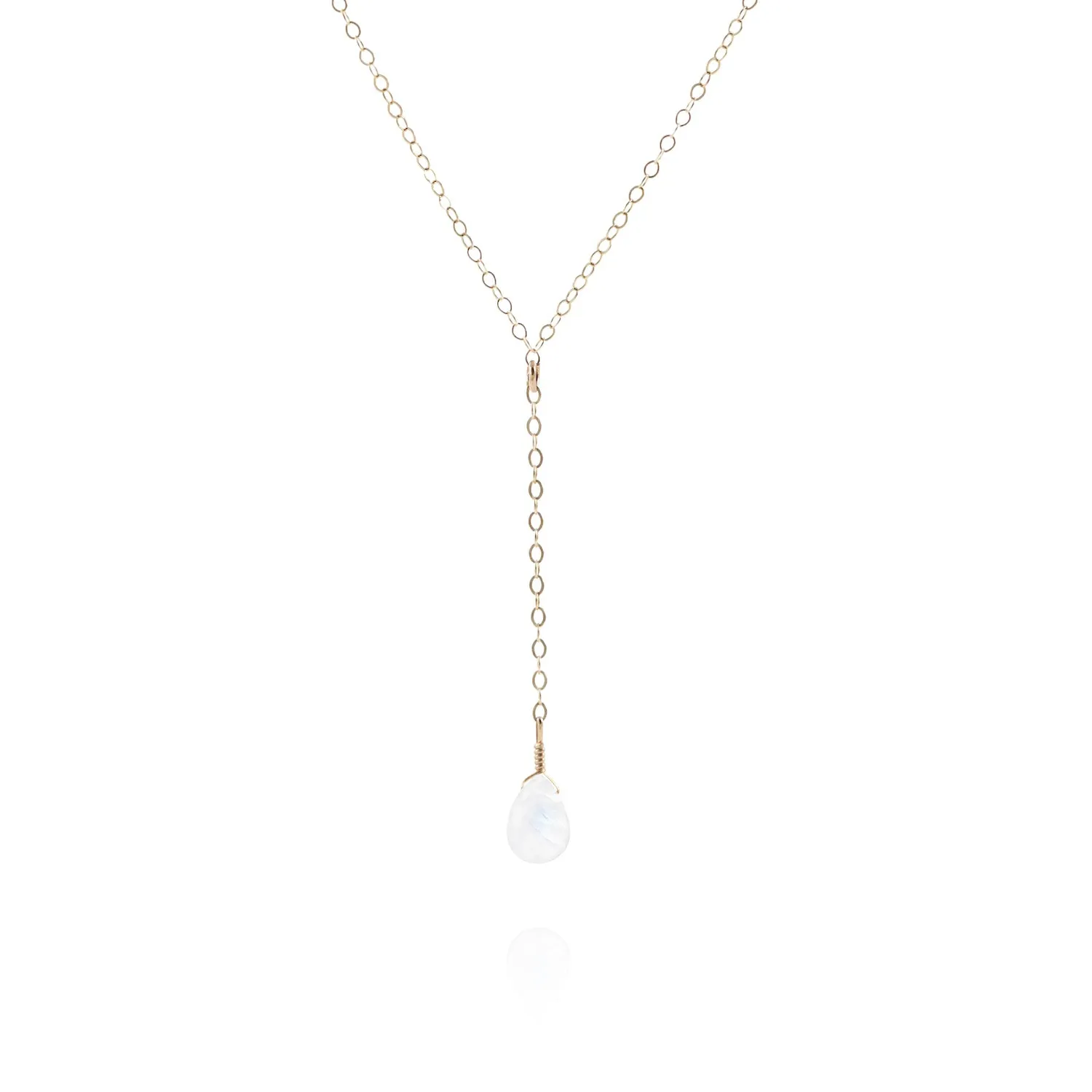 Moonstone Lariat Necklace