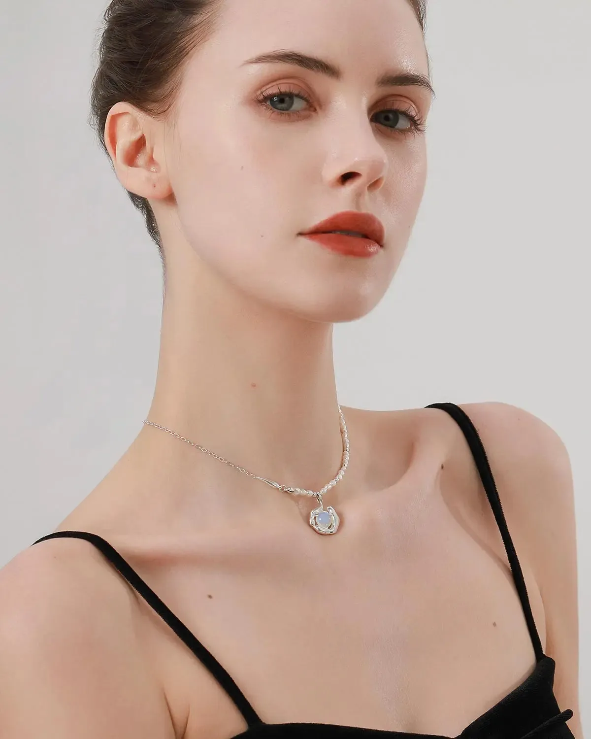 Moonstone Pearl Necklace